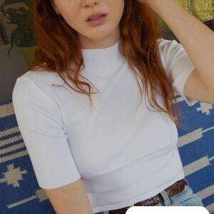 NWT! Nation LTD Cameron mock neck white small